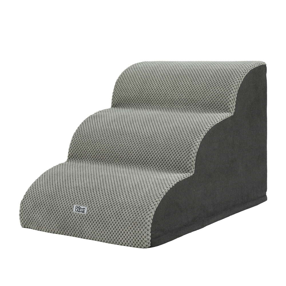 Pet Foam Ramp Steps – 3 Tier Portable Stairs for Bed, Sofa & Car (Indoor)