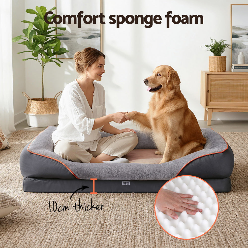 Orthopedic Pet Bed – Washable Plush Fleece Sofa Cushion Mat for Dogs & Cats
