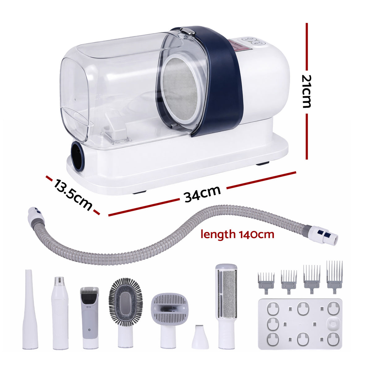 Pet Grooming Vacuum Kit – Dog & Cat Hair Dryer, Clipper & Brush Set
