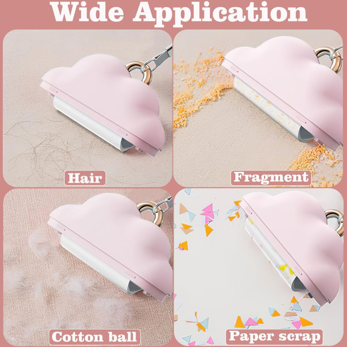 Mini Lint Roller – Travel Size Pet Hair Remover, 150 Sheets, Pink