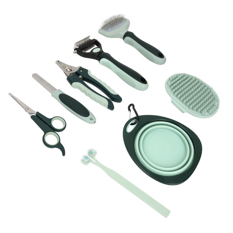 8-in-1 Pet Grooming Kit, Portable Dog Cat Grooming Supplies, Storage Bag for Daily Care