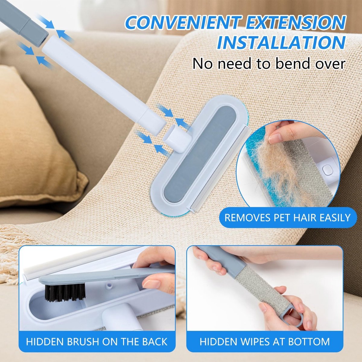 Pet Hair Removal Gloves – Silent Deshedding Brush Gloves, Set of 4