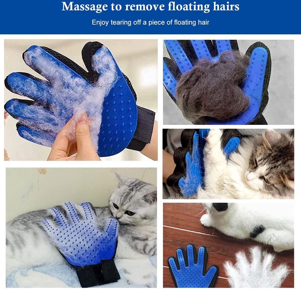 Pet Grooming Glove for Dogs & Cats – 2-in-1 Brush & Massage Glove