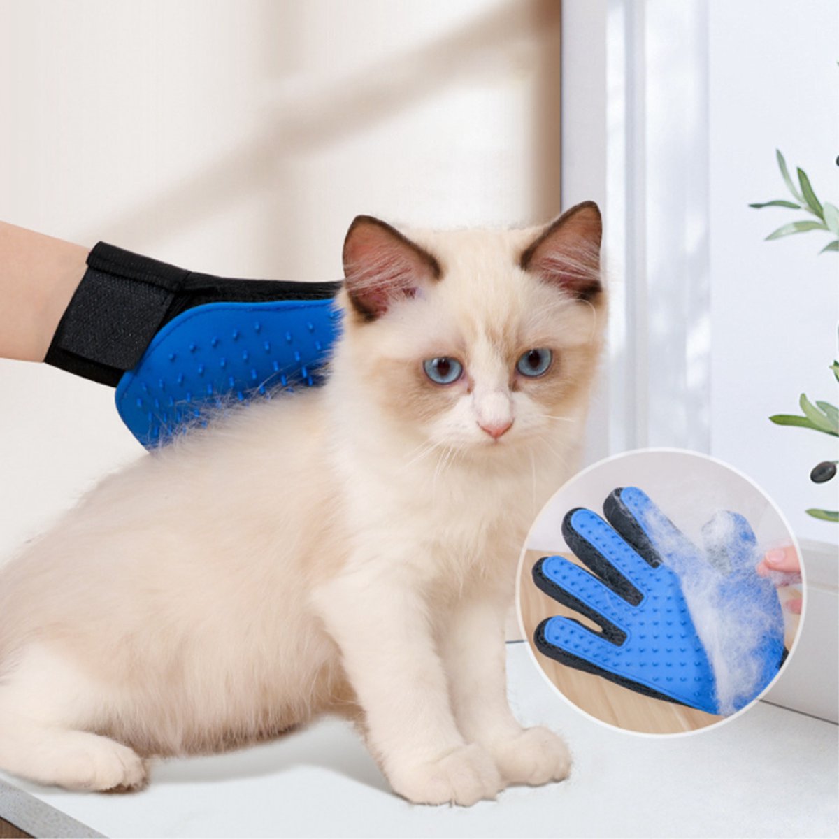 Pet Grooming Glove for Dogs & Cats – 2-in-1 Brush & Massage Glove