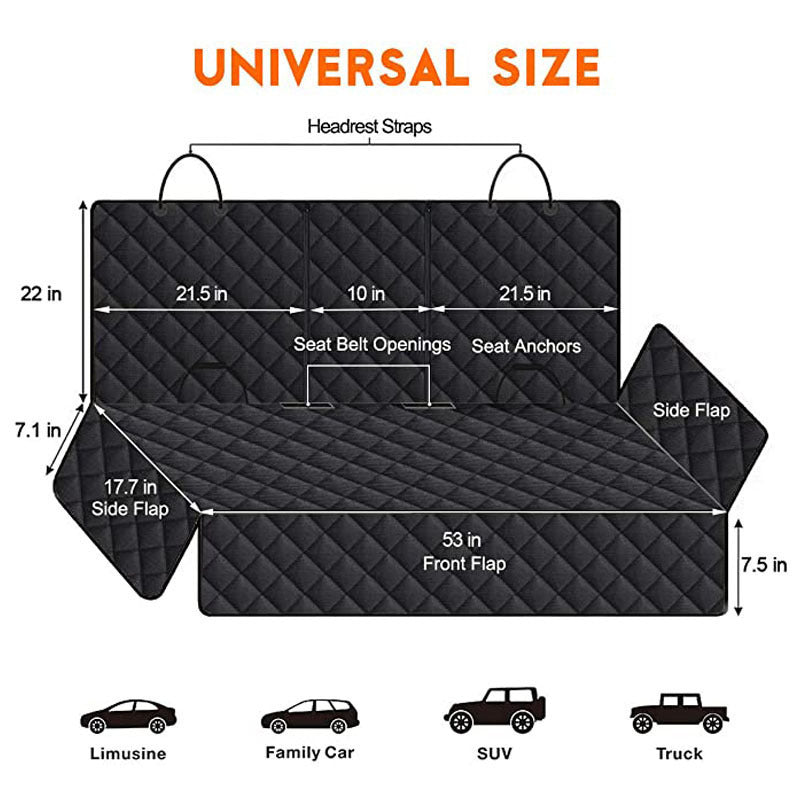 Dog Car Back Seat Cover – Waterproof Non-Slip Blanket Protector, Fits Cars, Trucks & SUVs