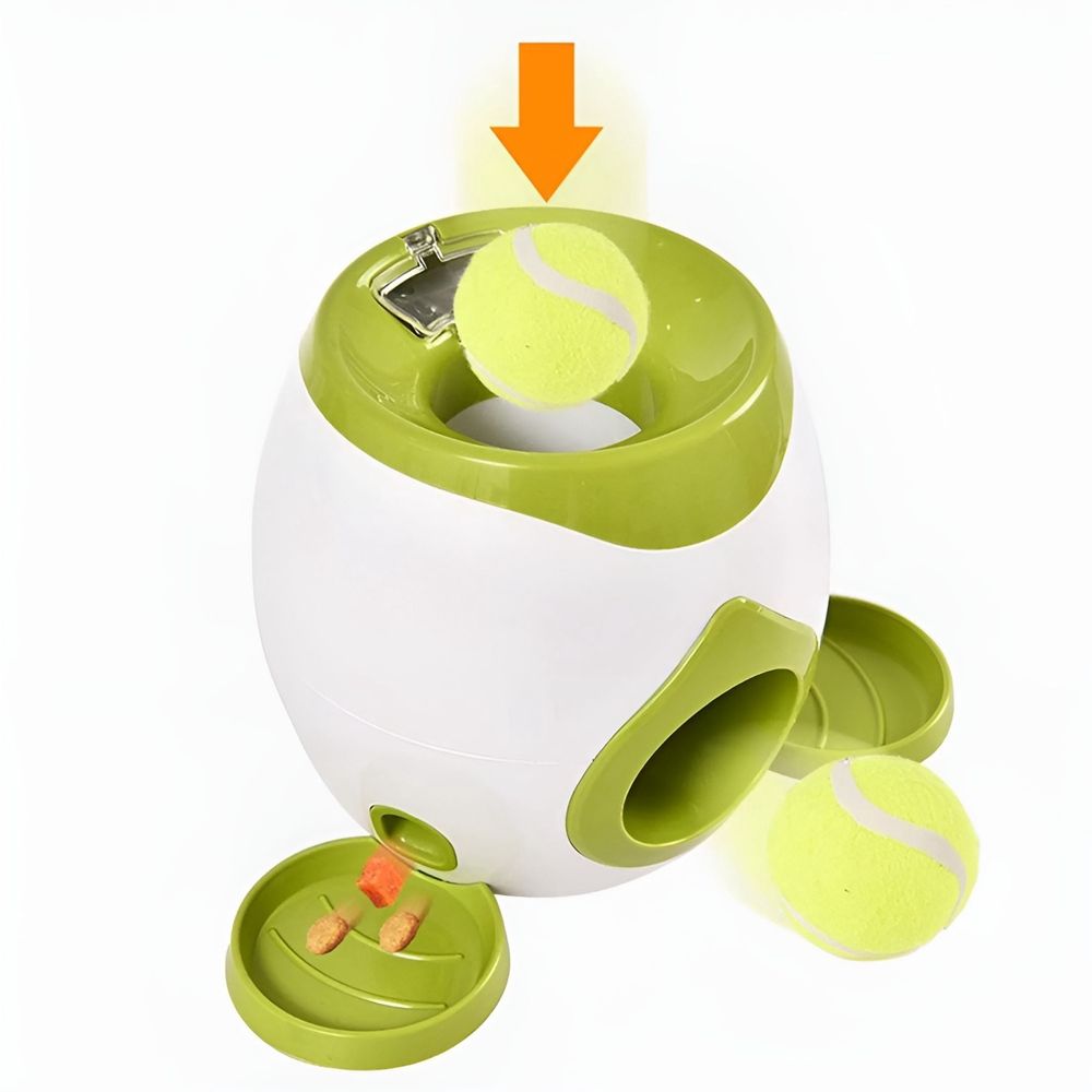 2-in-1 Automatic Dog Ball Launcher & Treat Dispenser – Interactive Training Toy