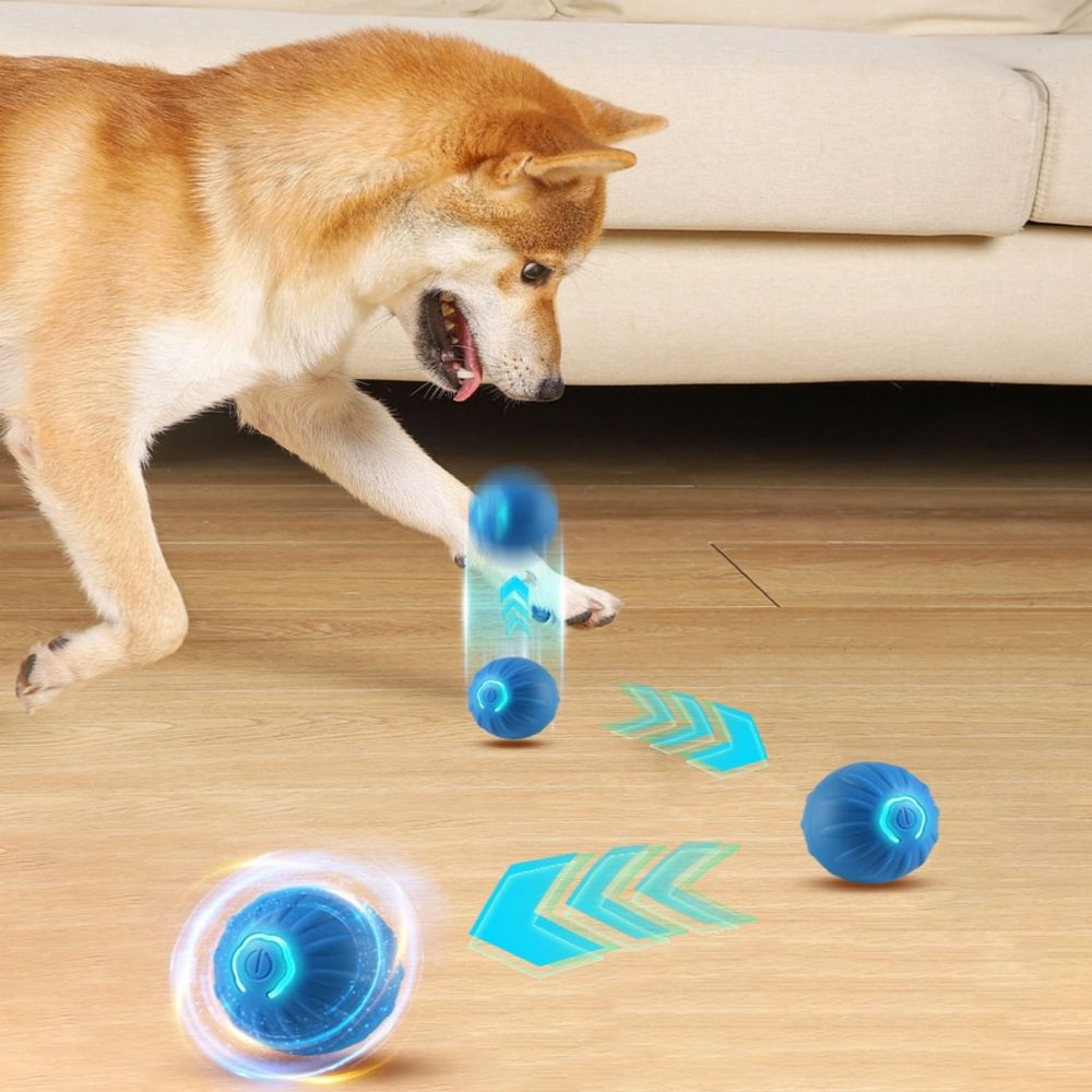 Motion-Activated Automatic Rolling Ball Toy for Dogs – USB Rechargeable, Blue & Orange