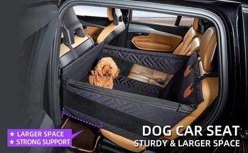 Dog Car Seat Cover – Single Seat Waterproof Pet Basket Mat, Hardened Base, Grey (Large)