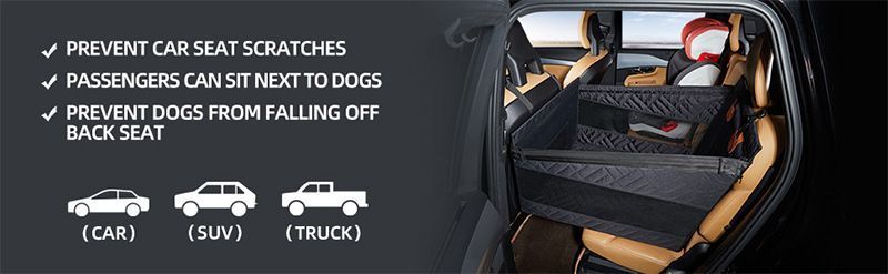 Dog Car Seat Cover – Single Seat Waterproof Pet Basket Mat, Hardened Base, Grey (Large)