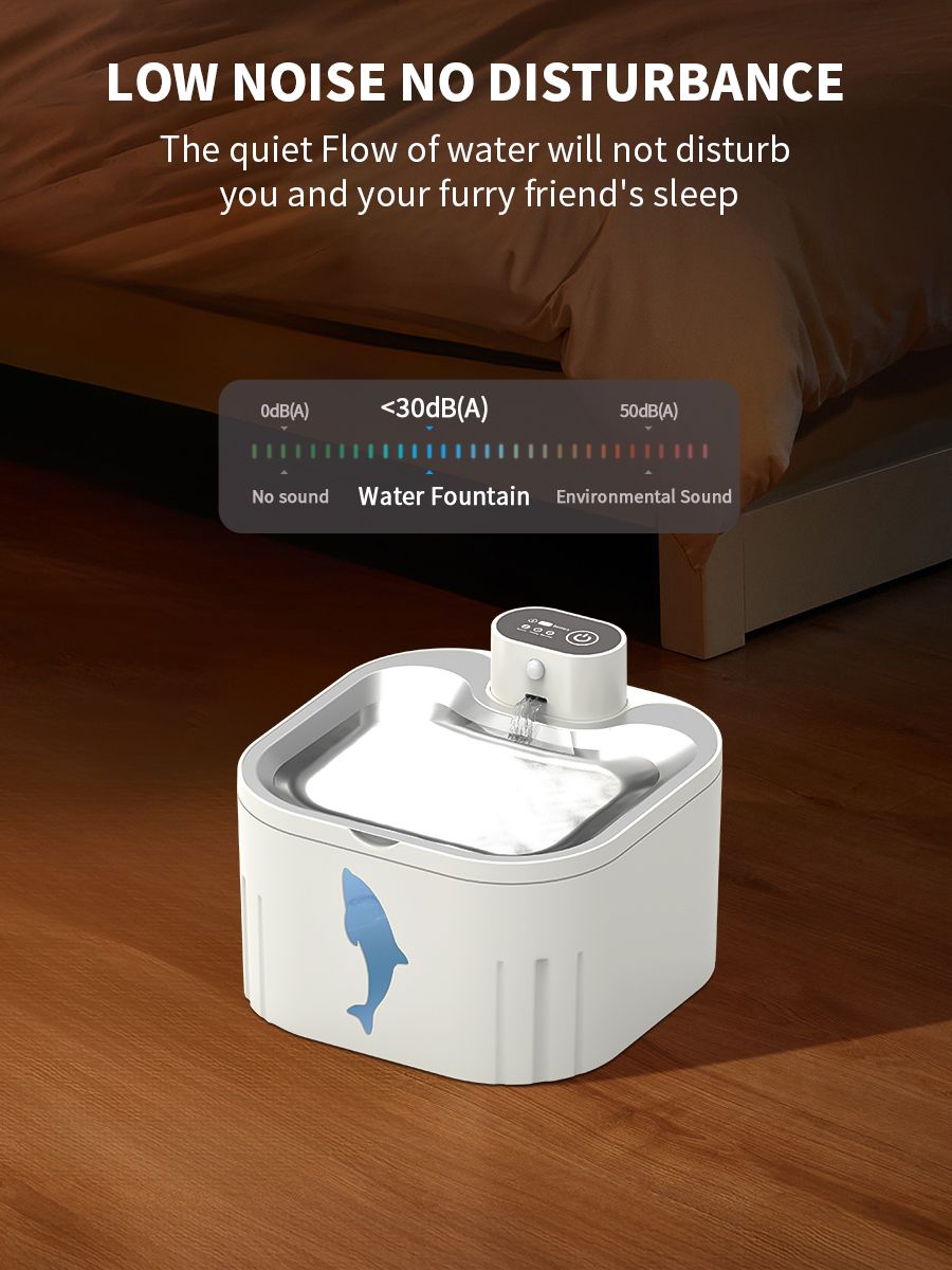 Cat Water Fountain – 3L Wireless Rechargeable, Smart Motion Sensor, Stainless Steel Lid, Ultra Quiet