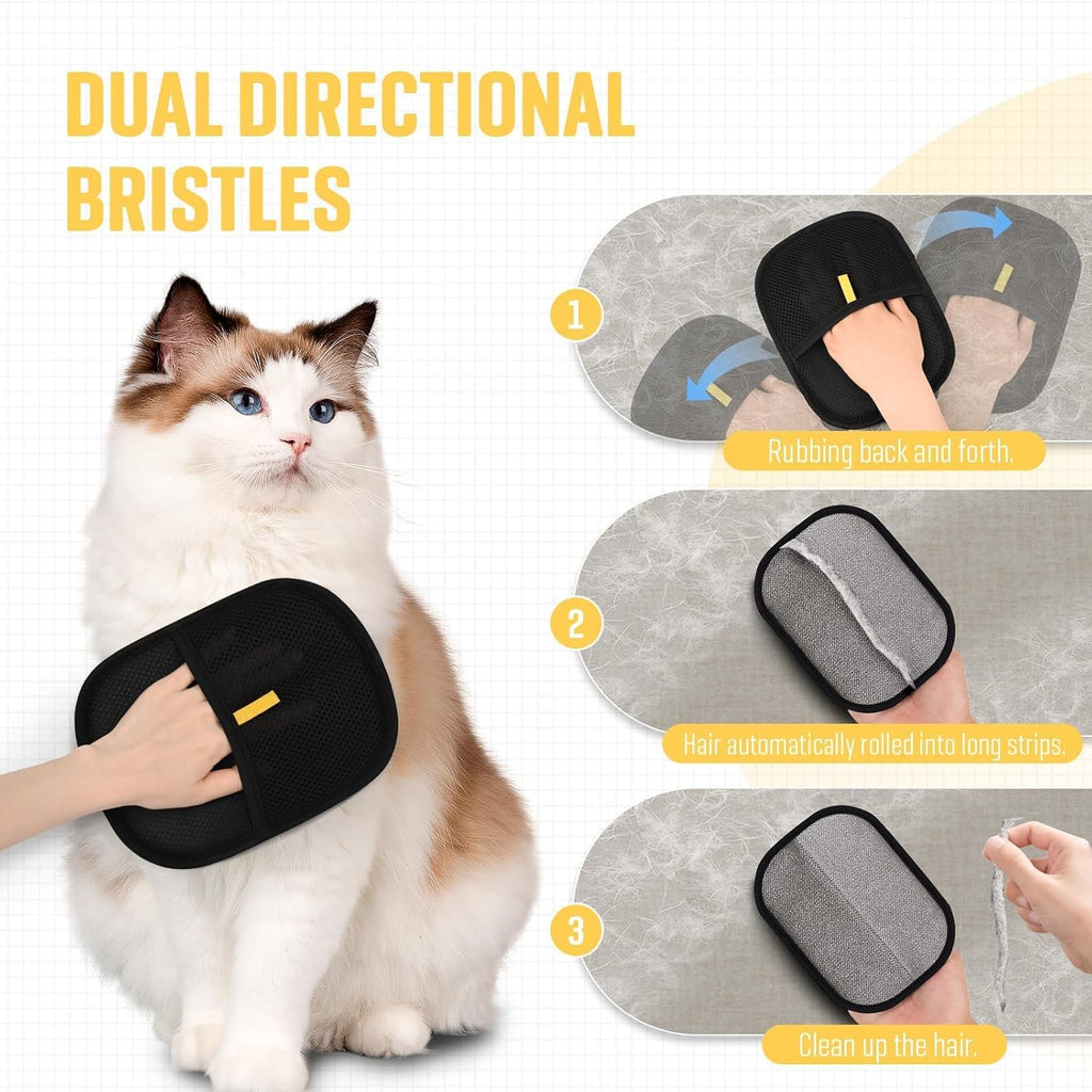 Double-Sided Pet Grooming Gloves – Electrostatic Hair Removal (2pcs)