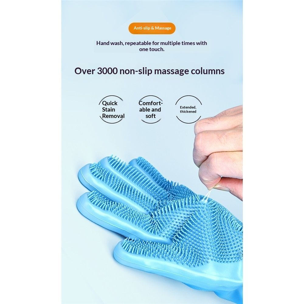 Silicone Pet Grooming & Bath Gloves – Heat Resistant, Deep Cleaning (2 Pairs)