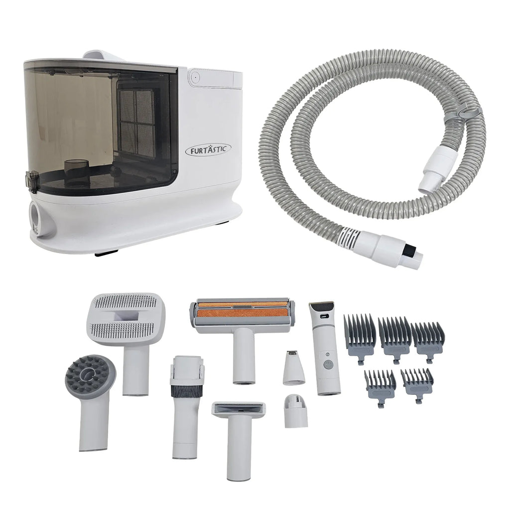 Furtastic 8-in-1 XL Pet Grooming Vacuum Kit – 3L HEPA Filter, Trimmer & SheddinG