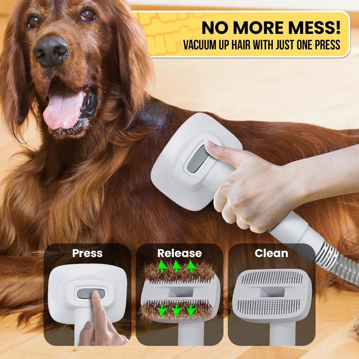 Furtastic 8-in-1 XL Pet Grooming Vacuum Kit – 3L HEPA Filter, Trimmer & SheddinG