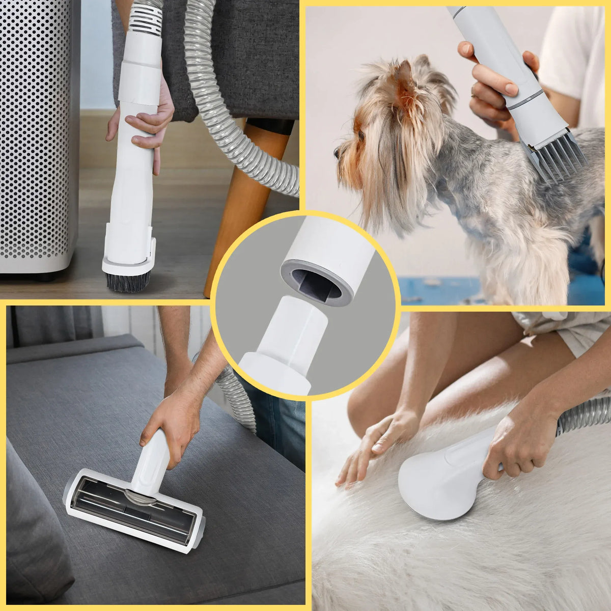 Furtastic 8-in-1 XL Pet Grooming Vacuum Kit – 3L HEPA Filter, Trimmer & SheddinG