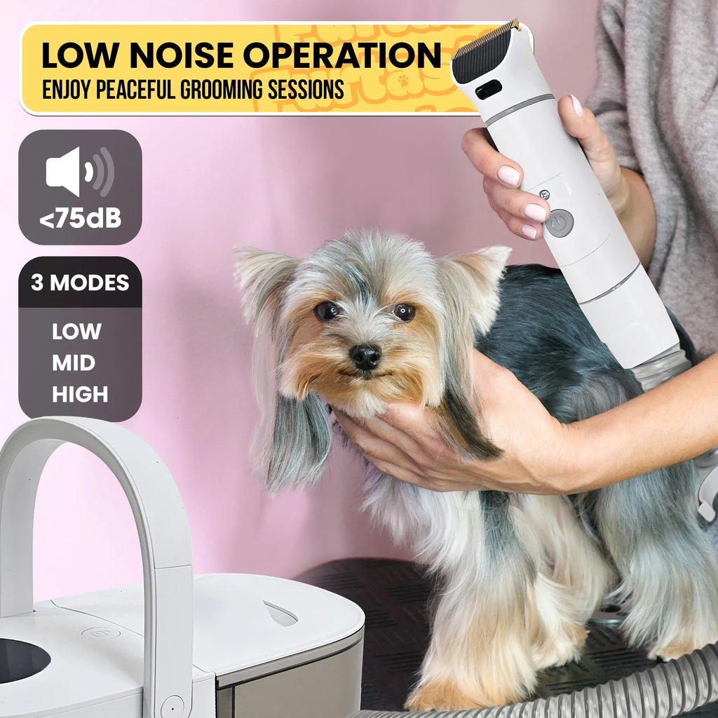 Furtastic 8-in-1 XL Pet Grooming Vacuum Kit – 3L HEPA Filter, Trimmer & SheddinG
