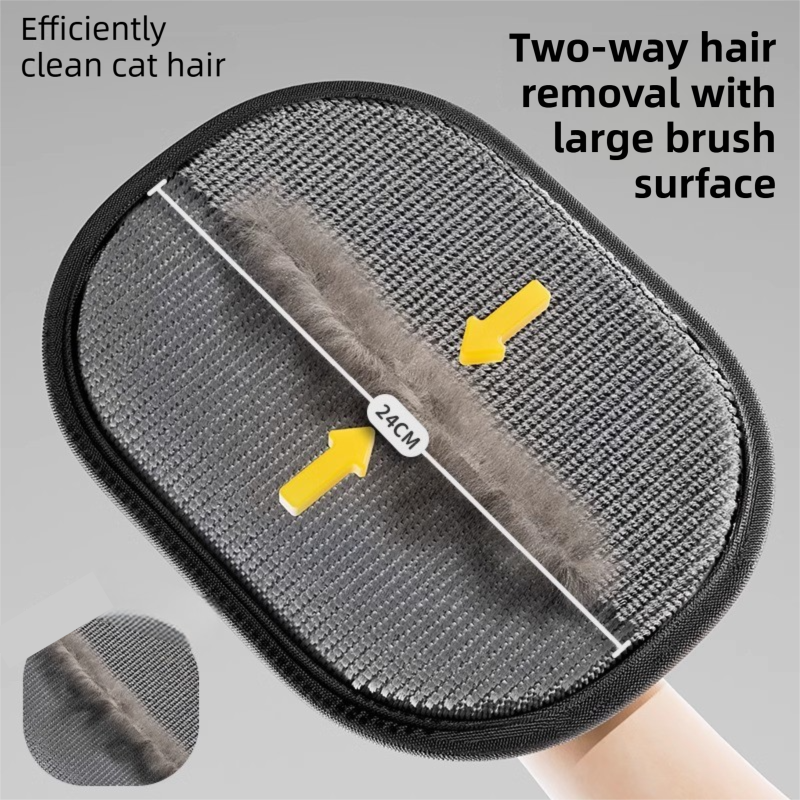 Pet Hair Removal Gloves – Reusable Electrostatic Grooming Gloves, 2 Pack (24x18cm)
