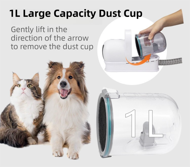 7-in-1 Pet Grooming Vacuum Kit – Low Noise, Home Groomer for Dogs & Cats
