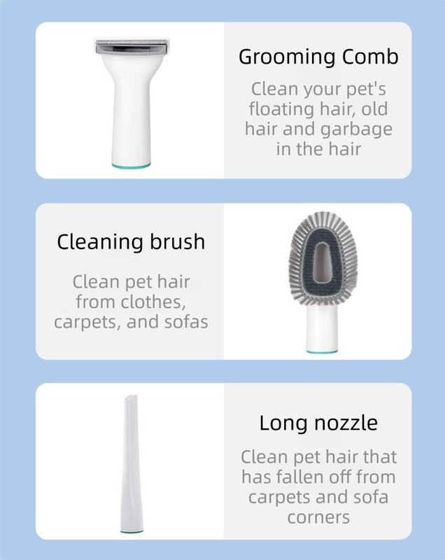 7-in-1 Pet Grooming Vacuum Kit – Low Noise, Home Groomer for Dogs & Cats