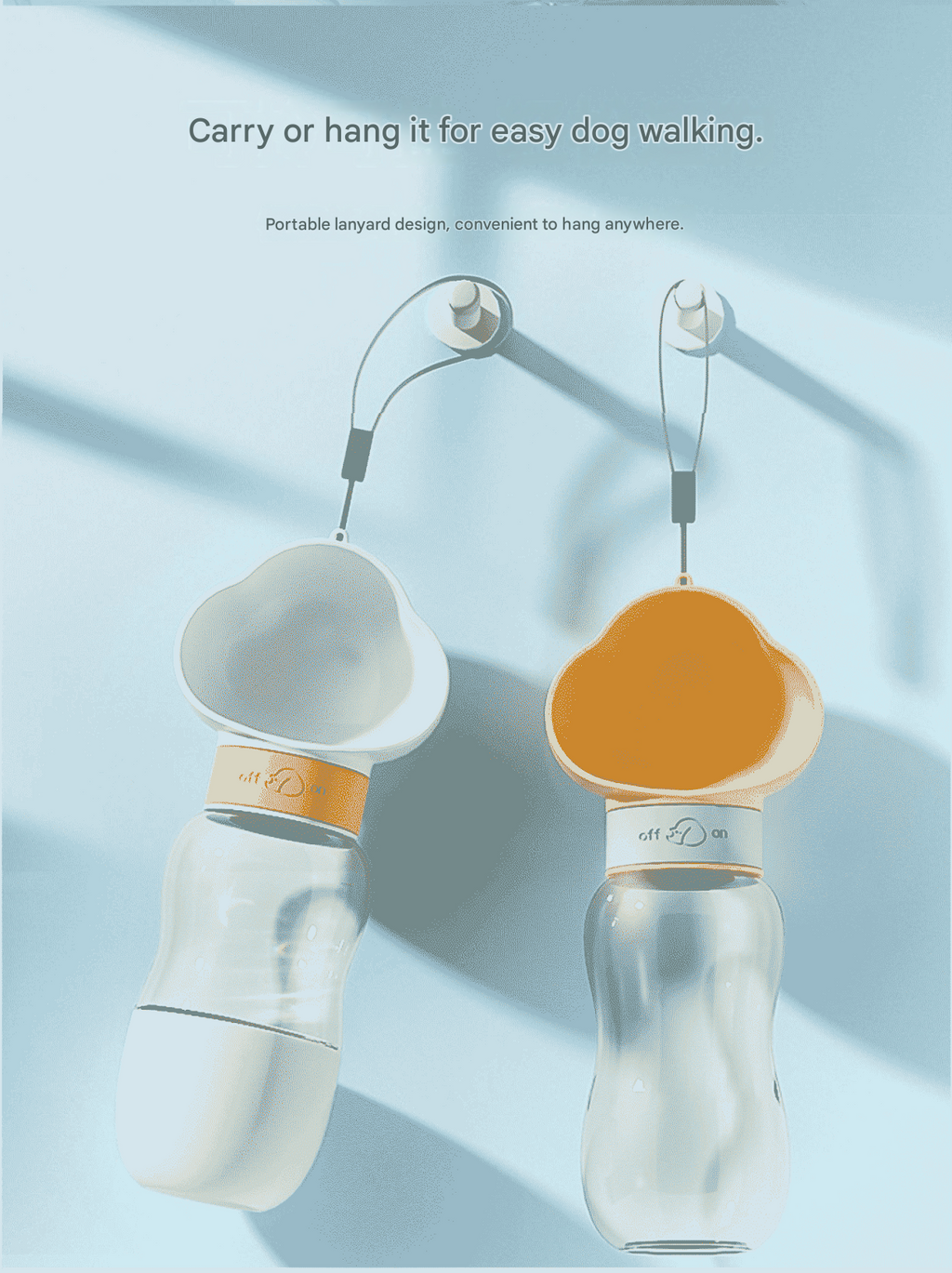 2-in-1 Dog Water & Food Bottle – Cloud Bowl, Leak-Proof, BPA-Free, White