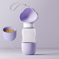 2-in-1 Dog Water & Food Bottle – Cloud Bowl, Leak-Proof, BPA-Free, Purple