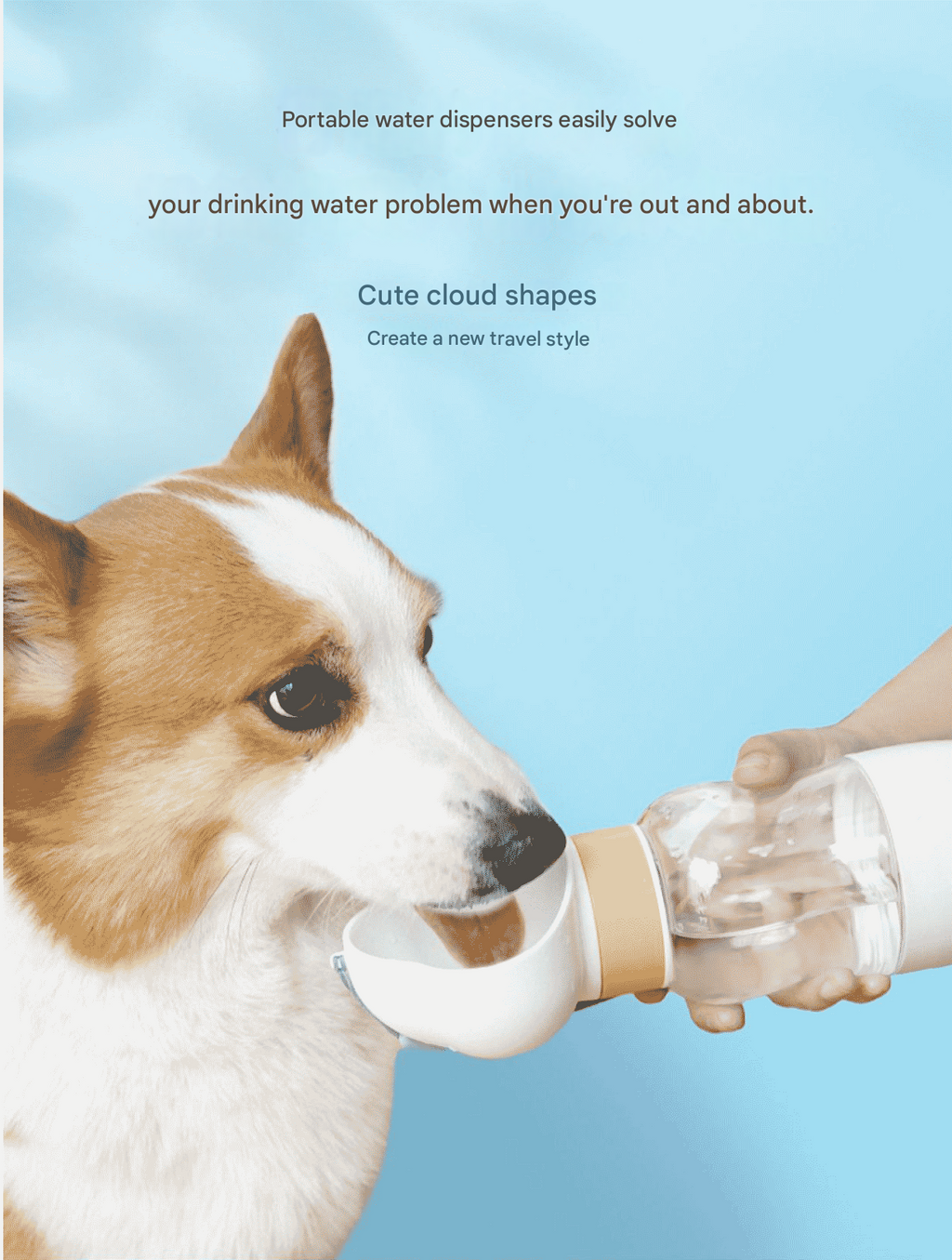 2-in-1 Dog Water & Food Bottle – Cloud Bowl, Leak-Proof, BPA-Free, Purple