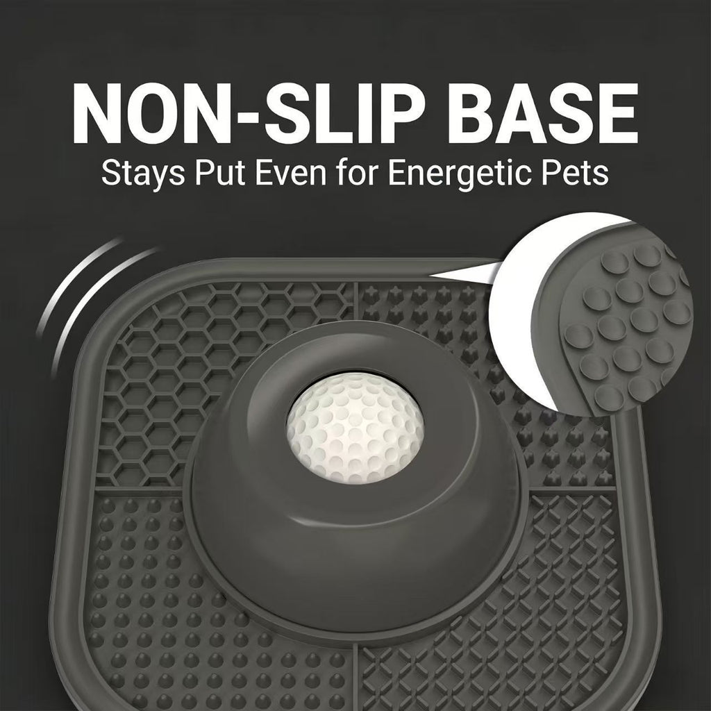 Slow Feeder Dog Bowl & Lick Mat Set – Silicone Non-Slip with Interactive Ball Toy